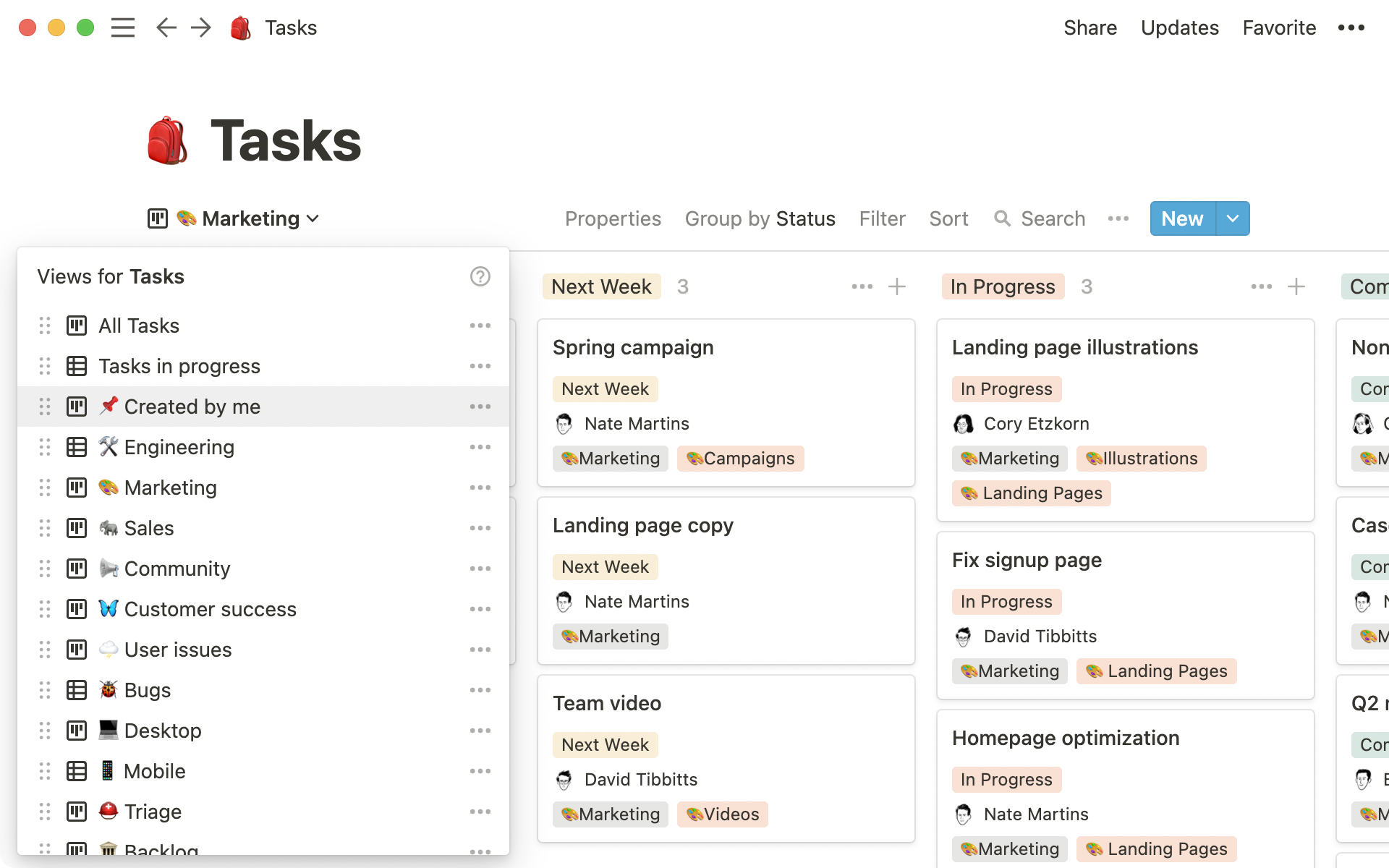 Notion wiki with linked pages
